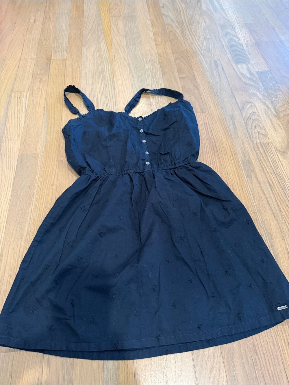 Hollister_Navy Eyelet Sundress with Button Front